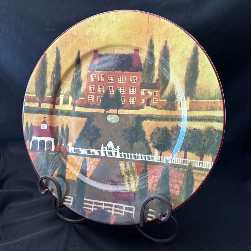 Vintage Block Indonesia Country Village by Gear Decorative Plate 12”